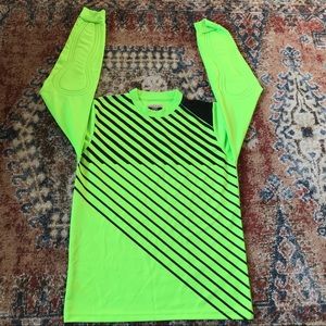 DAYGLO NEON GREEN AND BLACK STRIPED GOALIE JERSEY
